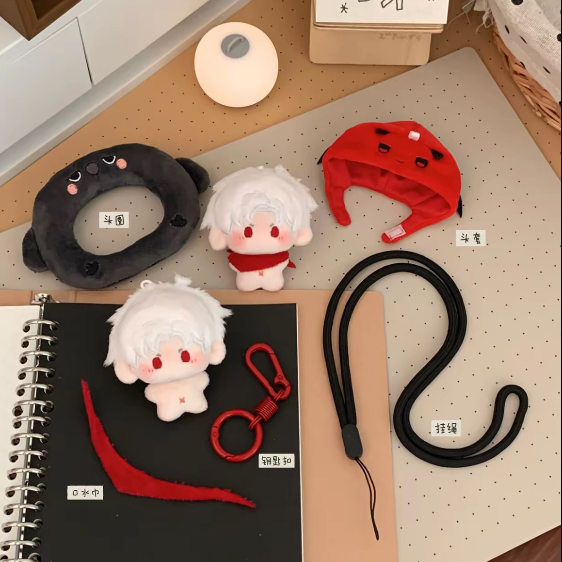 【in-stock】5cm Big Head Starfish Body Plush Keychain with Head Cover, Headband & Keychain Charm - Image 6